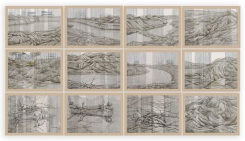 PRATAP MANNA | The Shifting Horizons I | Watercolour and ink on acid free paper | 30 x 48 ″