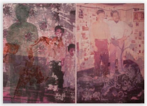 SAADIA BATOOL | Did you see that the sun rose from a cold night?| Mixed media on canvas |23.5x 15.5”
